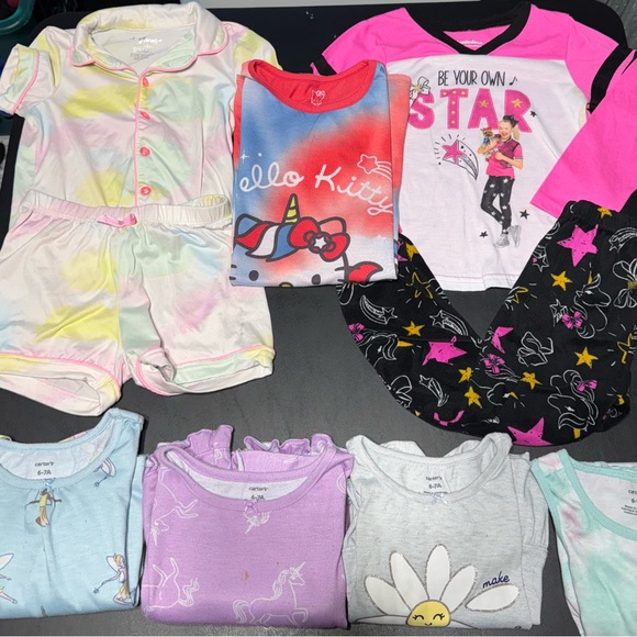 Lot of 7 Girls Size 6/6X and 6/7 Pajama Sets and Nightgowns - Picture 1 of 8